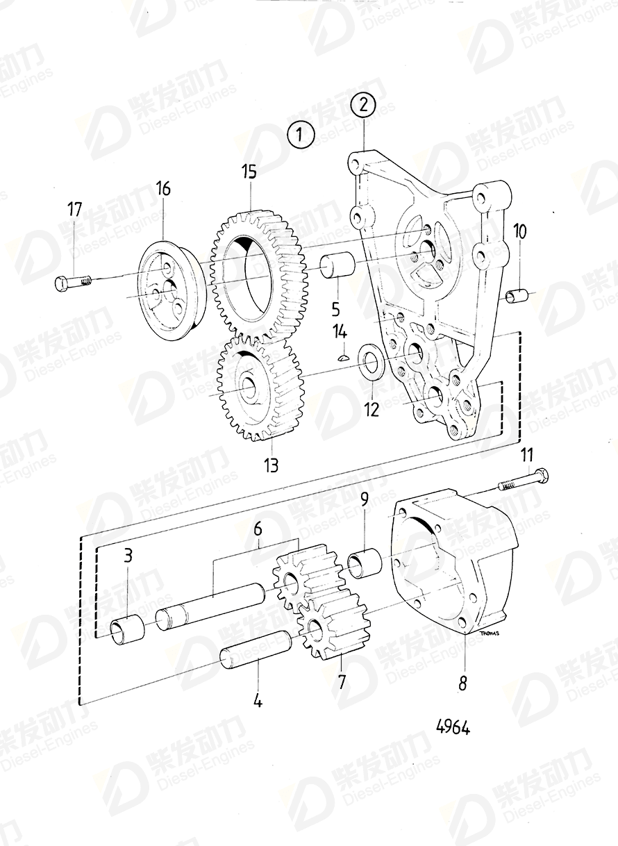 VOLVO Oil pump kit 276166 Drawing